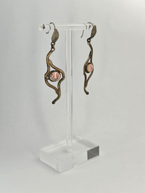 Vintage hopeisiet korvakorut korukivillä