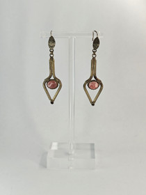 Vintage hopeisiet korvakorut korukivillä