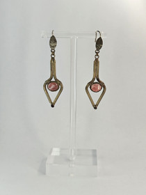 Vintage hopeisiet korvakorut korukivillä