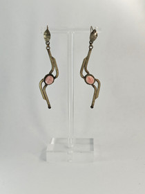 Vintage hopeisiet korvakorut korukivillä