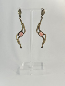 Vintage hopeisiet korvakorut korukivillä