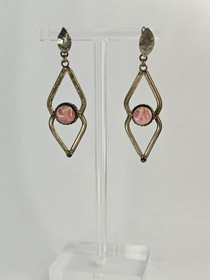 Vintage hopeisiet korvakorut korukivillä