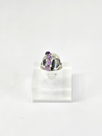 Vintage ametisti hopeasormus 