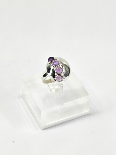 Vintage ametisti hopeasormus 