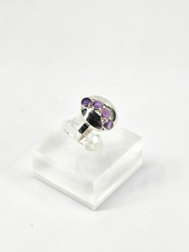 Vintage ametisti hopeasormus 