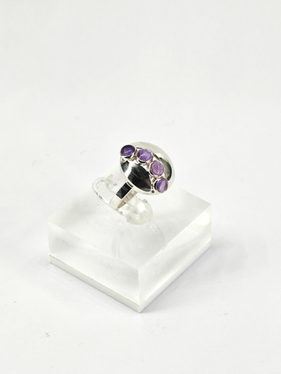 Vintage ametisti hopeasormus 