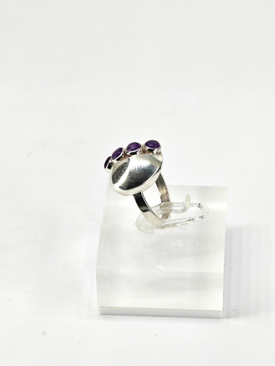 Vintage ametisti hopeasormus 