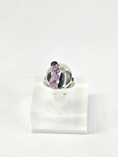 Vintage ametisti hopeasormus 