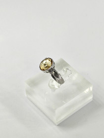 individual adjustable silver ring with real Citrine and decorative stones