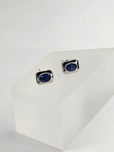 yksilöllinen hopeiset kyaniitti korvakorut 