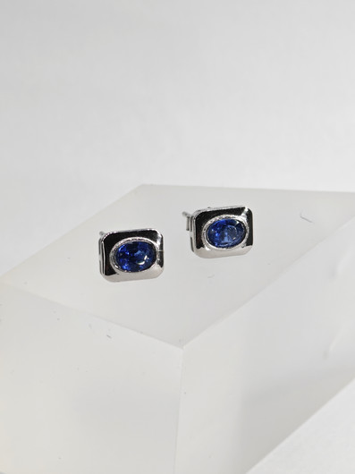 yksilöllinen hopeiset kyaniitti korvakorut 