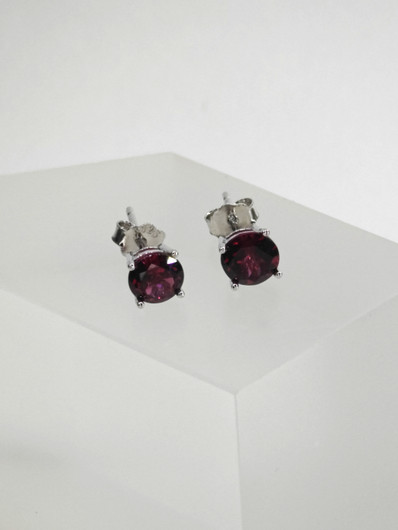 yksilöllinen hopeiset granaatti korvakorut 