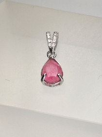 individual silver pendant with real Rose quartz