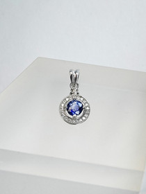 individual silver pendant with real Sapphire