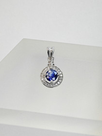 individual silver pendant with real Sapphire
