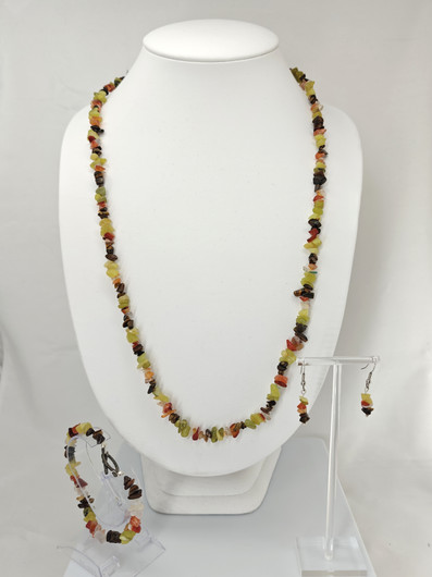 Vintage setti kaulakoru, rannekoru ja korvakorut