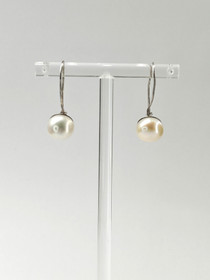 Vintage hopeisiet helmi korvakorut 