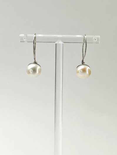 Vintage silver pearl earrings