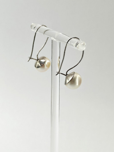 Vintage silver pearl earrings