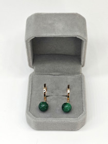 Vintage kultaiset malakiitti korvakorut 