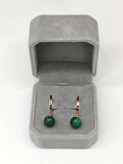 Vintage kultaiset malakiitti korvakorut 