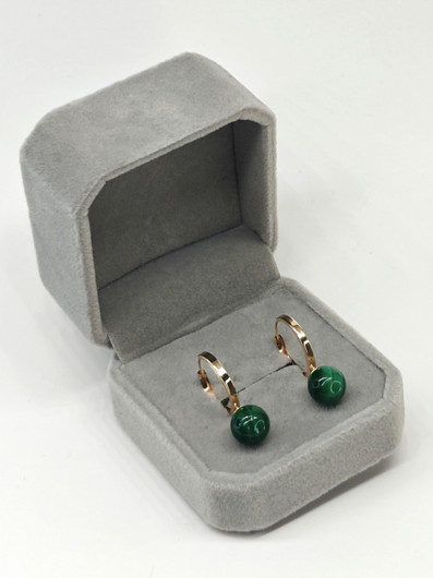 Vintage kultaiset malakiitti korvakorut 