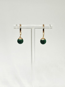 Vintage kultaiset malakiitti korvakorut 