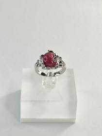 individual adjustable silver ring with real Sapphire 