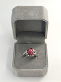 individual adjustable silver ring with real Sapphire 