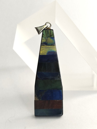 Vintage hopeinen spektroliitti riipus