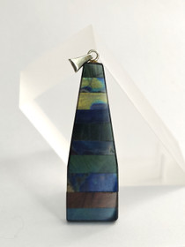 Vintage hopeinen spektroliitti riipus