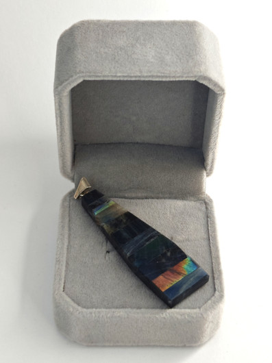 Vintage hopeinen spektroliitti riipus