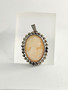Vintage hopeinen camée ripus