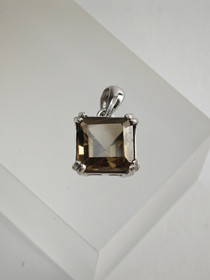 individual silver pendant with real smokey Quartz