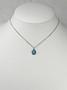 Vintage hopeinen turkoosi riipus ketjulla