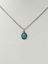 Vintage hopeinen turkoosi riipus ketjulla