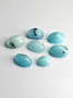 Turkoosi erä  7 kpl ( 14 x 11 - 9 x 7 mm) ovaali