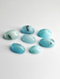 Turkoosi erä  7 kpl ( 14 x 11 - 9 x 7 mm) ovaali
