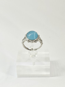 unique adjustable silver ring with turquoise