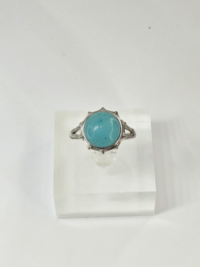 yksilöllinen säädettävä hopeasormus turkoosilla