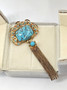 Vintage kullattu turkoosi rintakoru