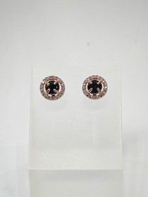 individual gold colored silver onyx earrings with decorative stones