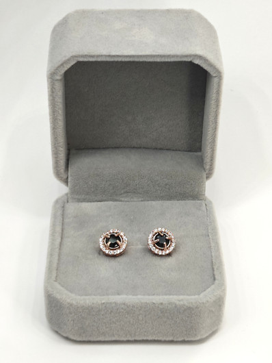 yksilöllinen kullan sävyiset hopeiset onyx korvakorut koristekivillä