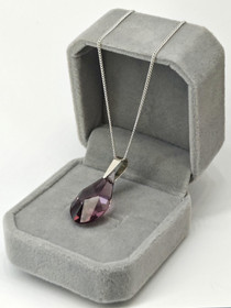 Vintage hopeinen ametisti riipus ketjulla