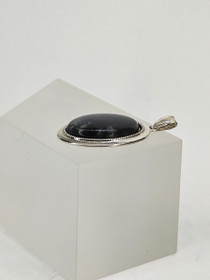 Vintage hopeinen labradoriitti riipus 