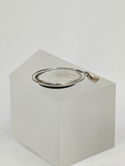 Vintage hopeinen labradoriitti riipus 