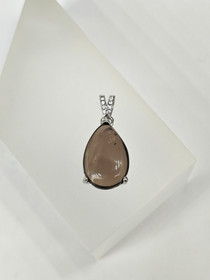 individual silver pendant with real smokey Quartz