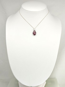 Vintage hopeinen ametisti riipus ketjulla