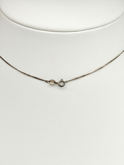 Vintage hopeinen kvartsi riipus ketjulla