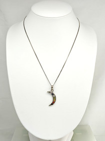 Vintage hopeinen riipus korukivillä